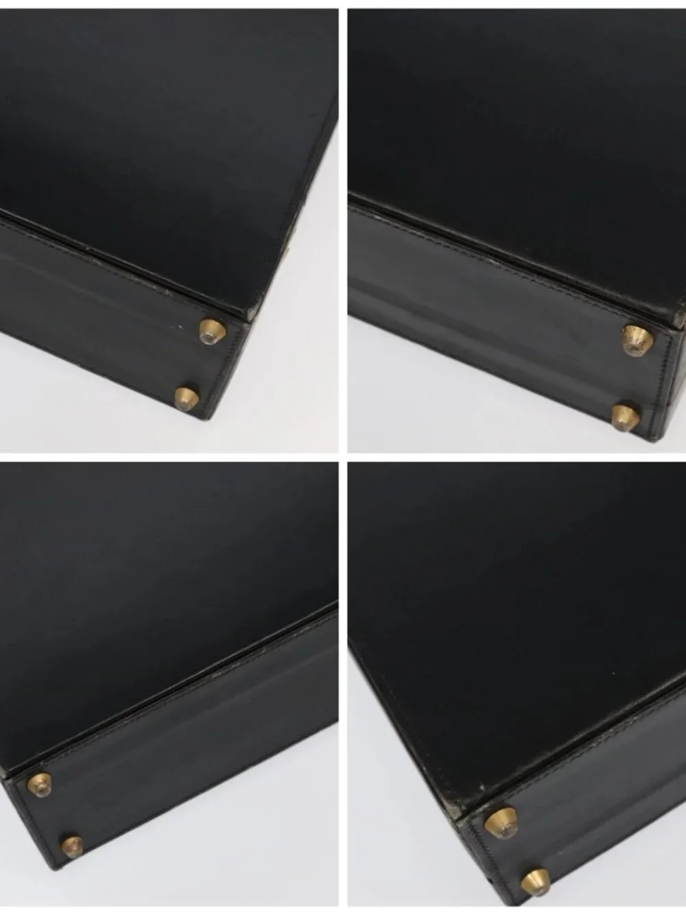 GUCCI Business Bag Leather Black Auth 93060